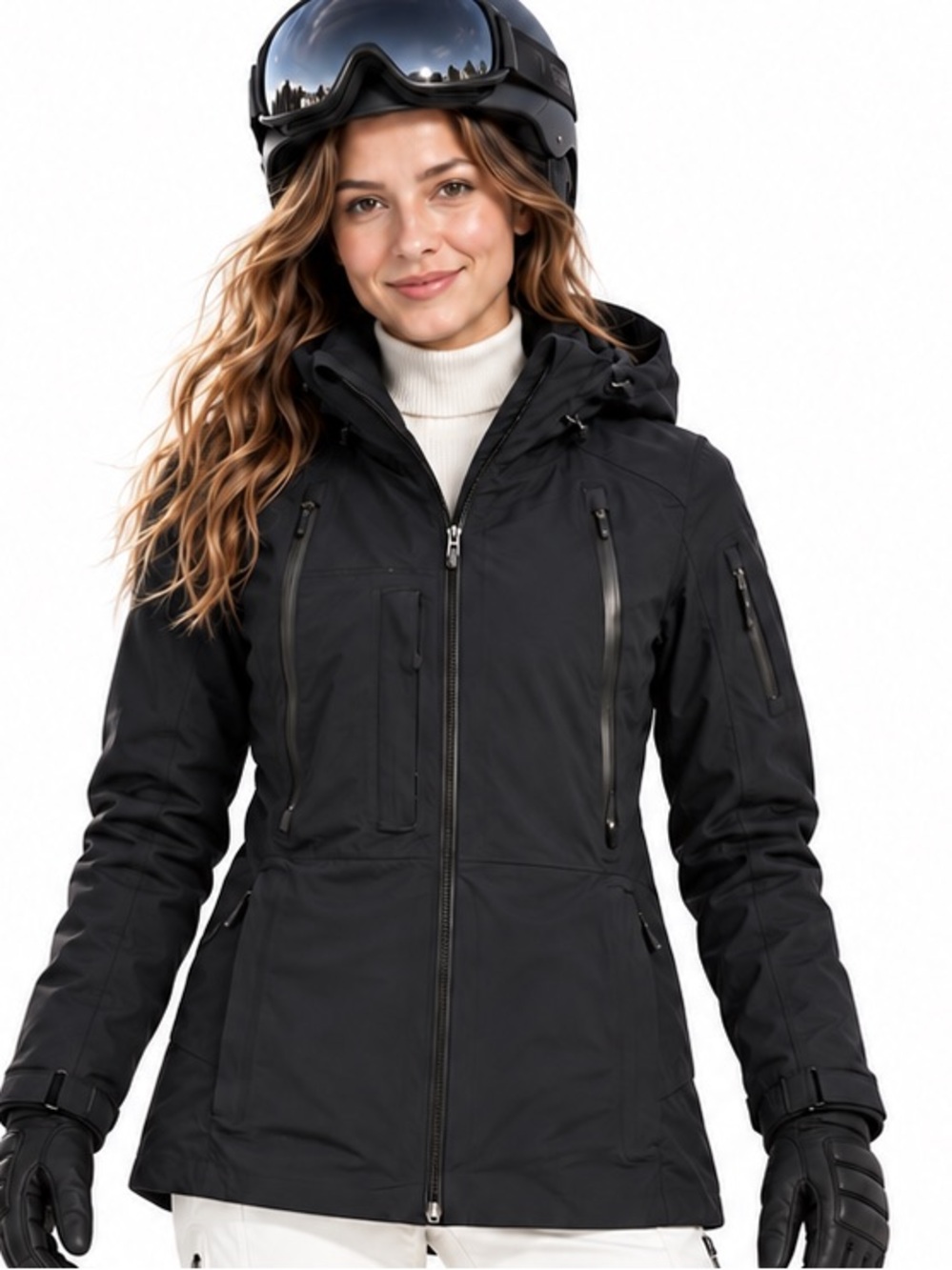 Obermeyer Women's Fusion Series Black Hooded Ski Coat, S